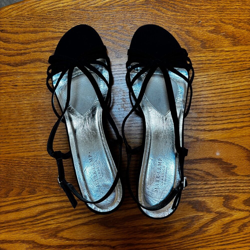 Rose Petals by Walking Cradles microfiber dress sandal in black, Size 13M